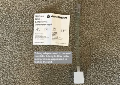 Tubing adapter - ventilator tube to flow meter