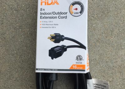 Extension cord (16 gage, 8 foot)